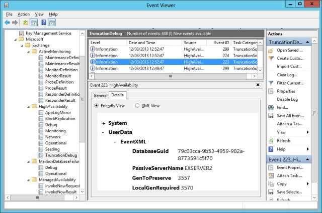Crimson channel event reporting log truncation