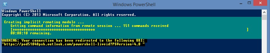 Office 365 uses PowerShell 4.0