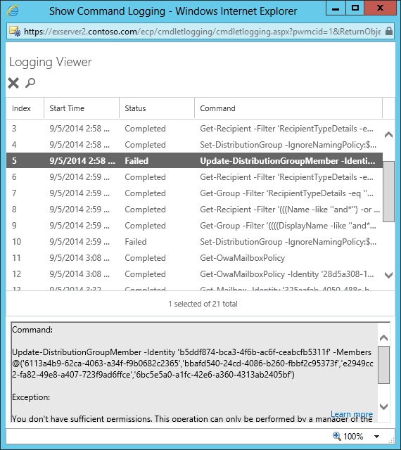 EAC command logging reveals how it runs Update-DistributionGroupMember