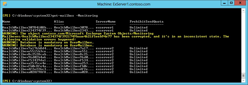 Inconsistent health mailboxes