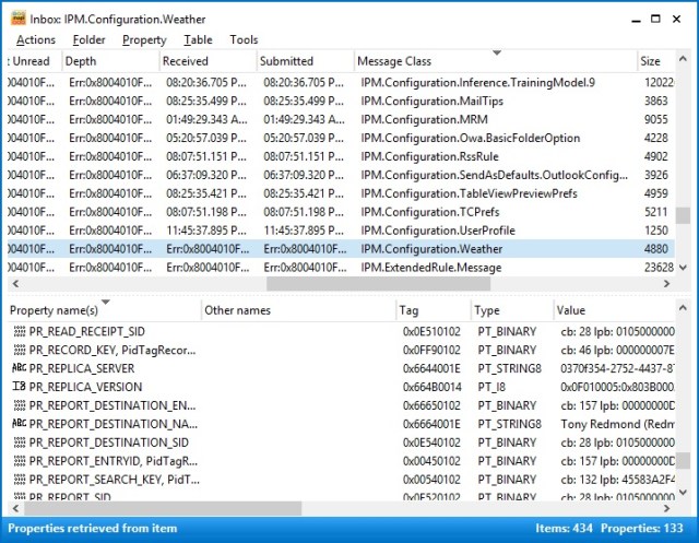 MFCMAPI exposes Clutter FAIs