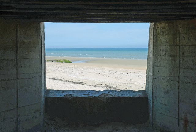 Gun port of beach position overlooking original landing zone for the 4th Infantry