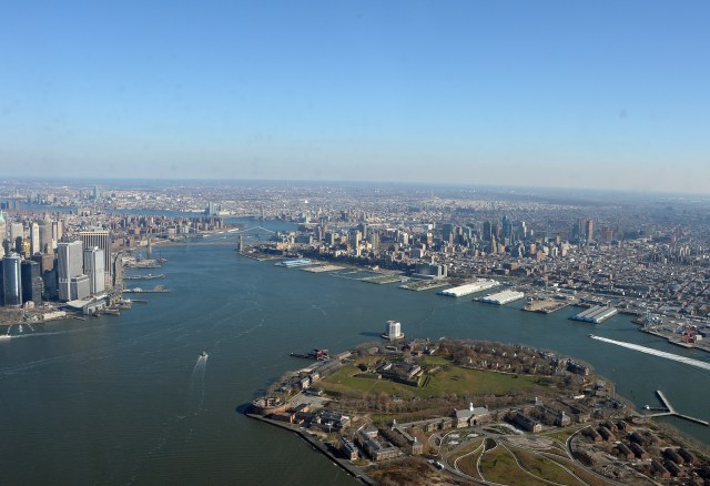 Flying over Governor's Island