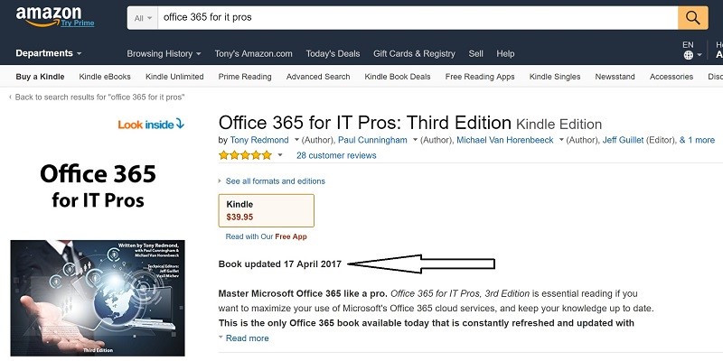 Progress Report: Fourth Edition of Office 365 for IT&nbsp;Pros