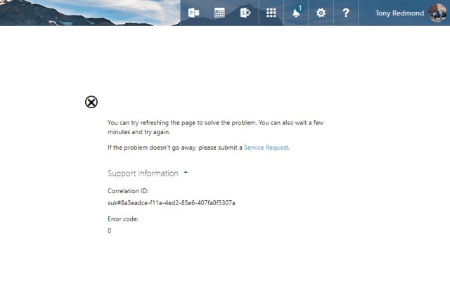 Office 365 Admin Center File Support Request